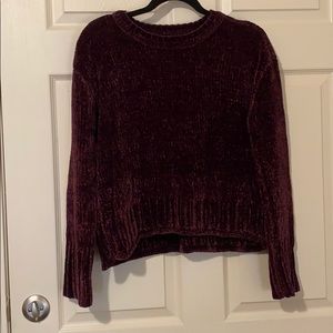 Velour Slightly Cropped Sweater